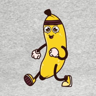 Running Banana Cartoon Guy T-Shirt